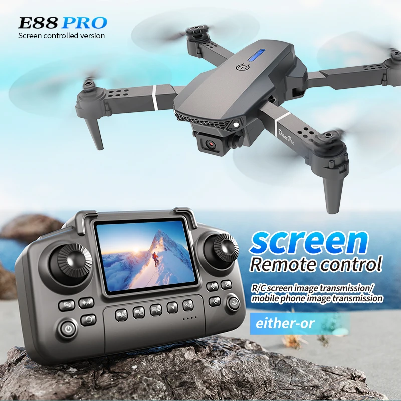 Drone Surveying - Profesyonel E88 PRO Drone, Ekranlı 8K