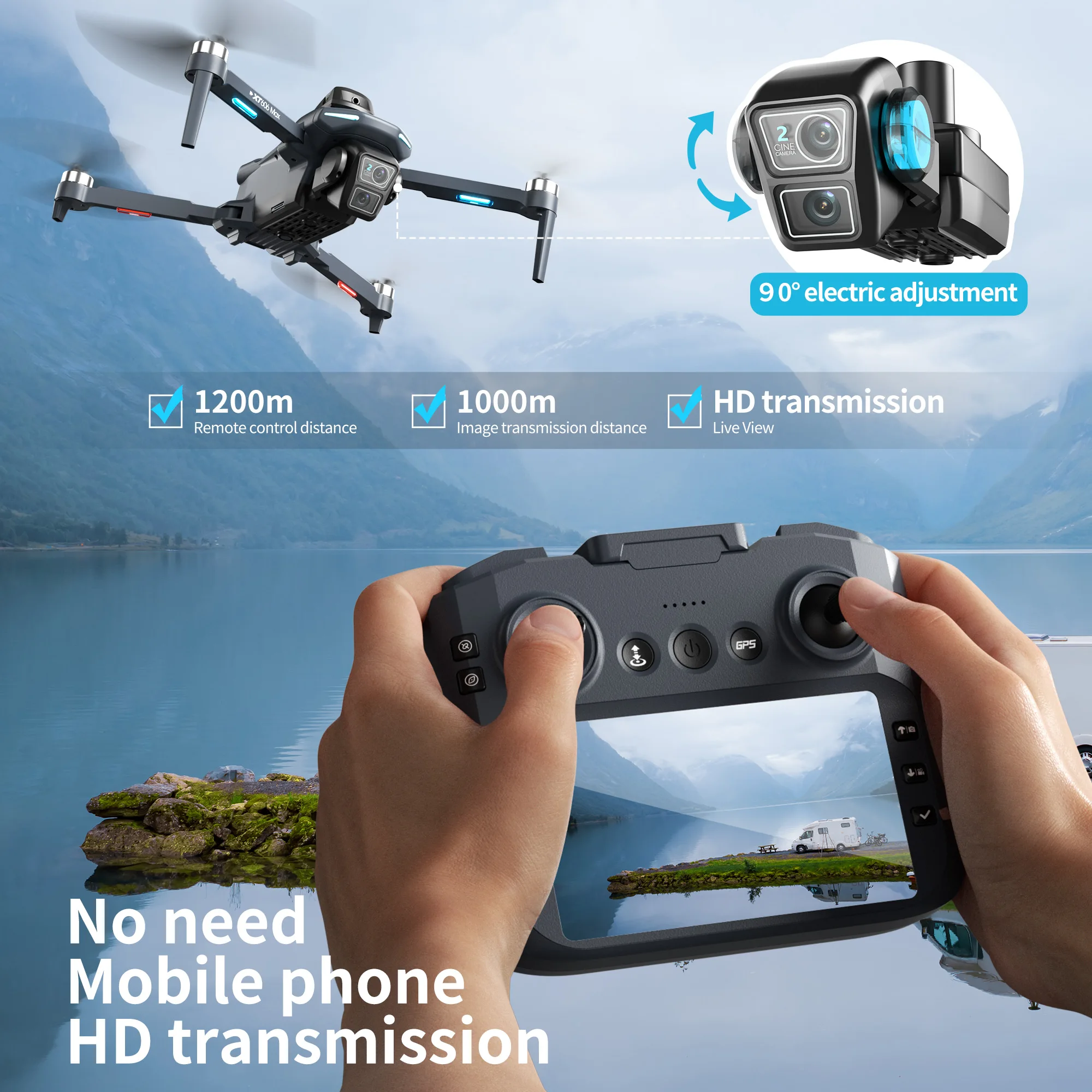 Orijinal XT606 MAX GPS Drone 4 - Drone Surveying incelemesi ve fiyatı